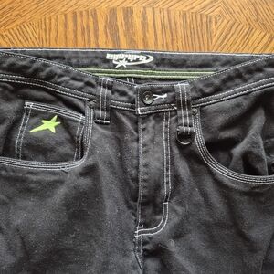 Empyre Black Pants with Green Star Accent